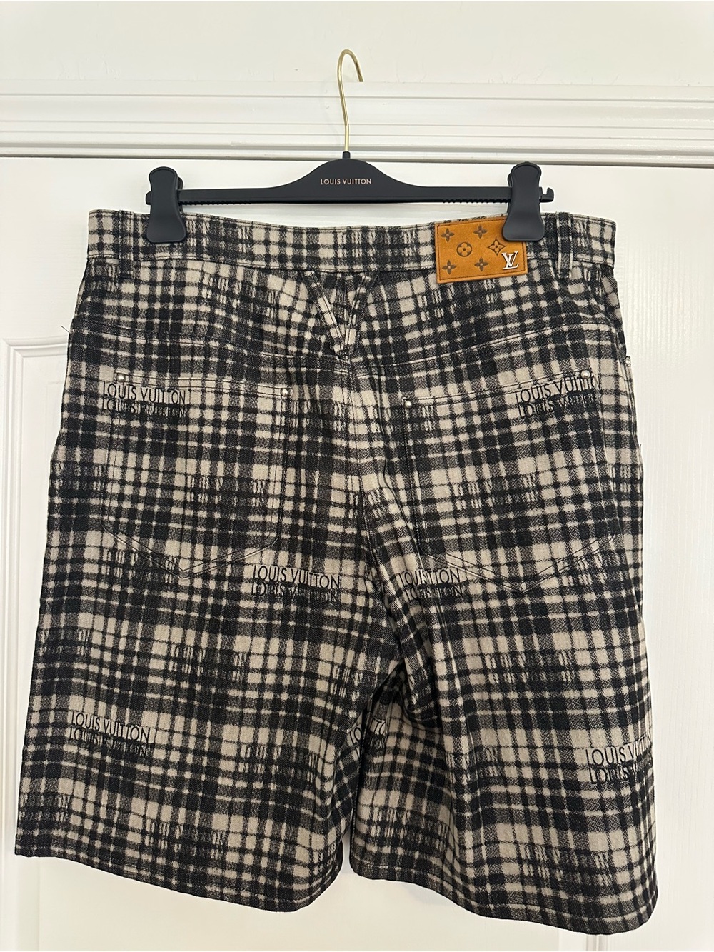 Louis Vuitton Black & White Bermuda Plaid Men's Shorts US 36